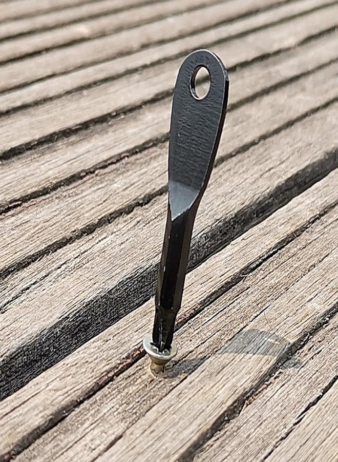 Alark طقم مفكات براغي ألارك مكون من قطعتين مع سلسلة مفاتيح - أداة مفك براغي صغيرة محمولة للرجال - للتخييم في الهواء الطلق - أداة إصلاح صغيرة متعددة الوظائف - حلقة مفاتيح - رأس فيليبس ورأس مسطح - أسود [7x1x1 سم] - Image 3